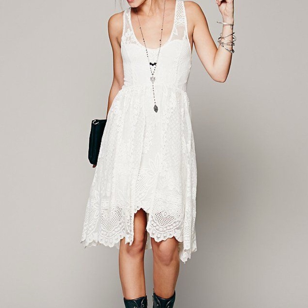 Free People White Lace Dress 6 medium